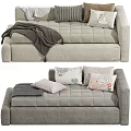 Cozy Modern Kids Bed With Soft Blanket Decorative Pillows And Side Nightstand