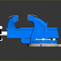 Blue Bench Vice With Metal Jaws And Stable Base For Workshop Applications 3d model