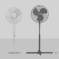Modern electric fan Floor fan Vertical fan Desktop fan Shake head fan 3d model