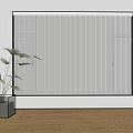 White Vertical Blinds On Window With Gray Pot Potted Plant Interior 3d model