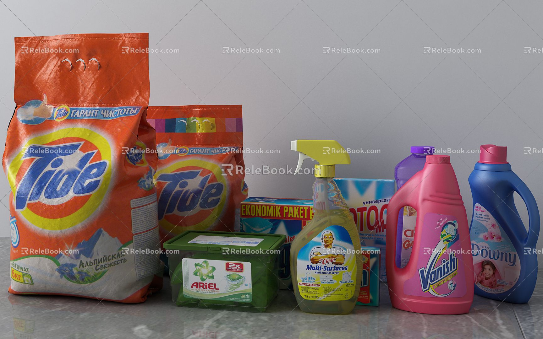 Modern Washing Products Laundry Liquid Detergent Soap 3d model