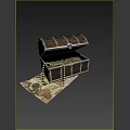 Open Treasure Chest Filled With Gold Coins Pearl Necklace And Old Paper