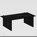 Modern Dining Table With Textured Marble Top And Black Sleek Legs Design 3d model
