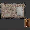 Vintage Bedroom Interior With Iron Bed Patterned Bedspread Wooden Nightstand Vintage Telephone And Brown Trunk