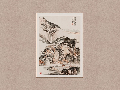 Landscape Painting Songxi Glooman He Tianjian Chinese Hanging Painting Decorative Painting model