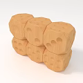 Modern Dice Wooden Dice Stacking Combo 3d model