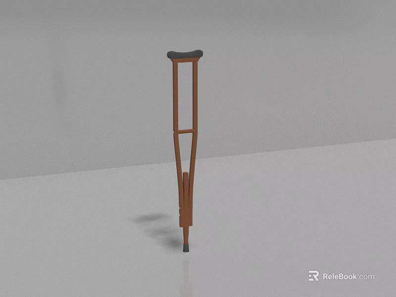 Medical Device Brown Crutches With Ergonomic Handle And Sturdy Frame For Mobility Support 3d model 