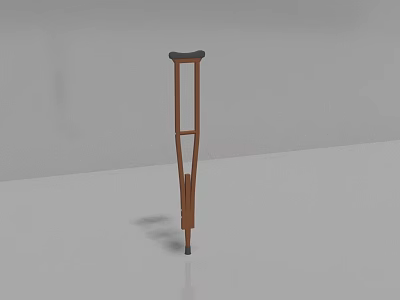 Medical Device Brown Crutches With Ergonomic Handle And Sturdy Frame For Mobility Support 3d model