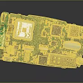 Detailed View Of Green Circuit Board With Electronic Chips And Connectors