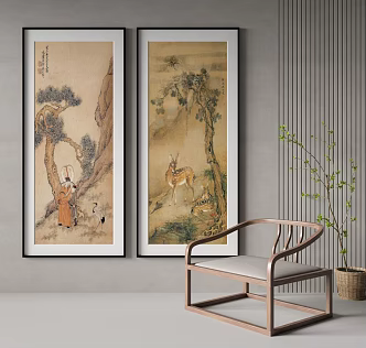 New Chinese Landscape Painting Decorative Painting 3d model