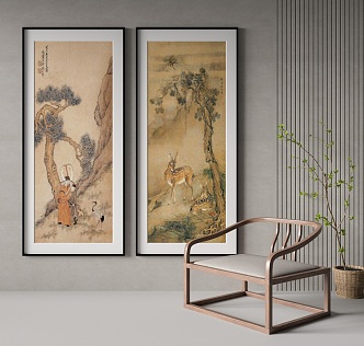 New Chinese Landscape Painting Decorative Painting 3d model