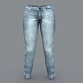 Light Blue Straight Leg Jeans With Classic Stitch Design For Casual Wear
