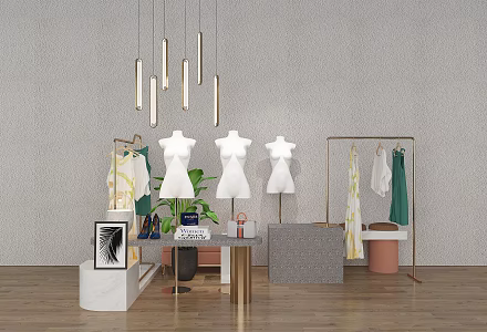 Light Luxury Modern Clothing Shelf Meichen 3d model