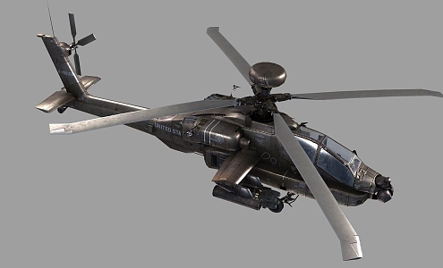 Imaginative Enemy PBR US Army AH64D Longbow Apache Gunship Attack Helicopter 3d model