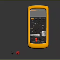 Yellow Digital Multimeter for Computer Electronic Testing with Test Leads and Measuring Functions 3d model