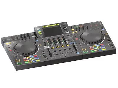 Professional DJ Mixer Entertainment Equipment With Dual Turntables Control Buttons And Display Screen 3d model