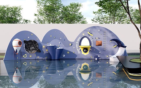 Interactive Landscape Wall Children's Interactive Landscape Wall Sports Landscape Wall Interesting Landscape Wall Entertainment Wall 3d model