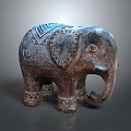 Handcrafted Wooden Elephant Statue With Intricate Carvings Decorative Ears And Ornate Legs