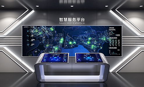 Exhibition hall exhibition wall big data platform splicing screen all-in-one multimedia interactive exhibition items 3d model