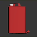 Red Container Structure With Red Lid And Small White Cup On Top
