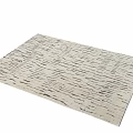 Square Rug with Geometric Lines Pattern White Background and Black Accents for Living Room Decor