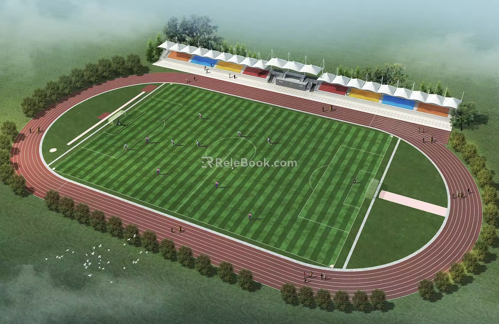 modern football stadium 3d model