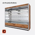 Commercial Display Equipment With Wooden Panel Metal Frame And Multiple Perforated Shelves