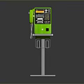 Green Self Service Electronic Appliance With LCD Screen Control Panel And Basket Stand