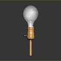 Transparent Light Bulb With Golden Base And Reflective Surface Design