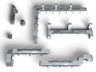 Durable Electronic Appliances Metal Parts With Various Shapes And Mechanical Components 3d model