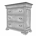 Vintage White Rustic Dresser With Dark Wood Top And Distressed Drawers