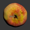 Fresh Ripe Red and Yellow Apple on Black Background with Reflection