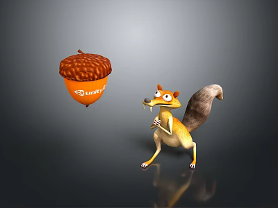 Animated Squirrel Character Reaching for Large Shiny Acorn in Game Scene 3d model Animated Squirrel Character Reaching for Large Shiny Acorn in Game Scene 3d model