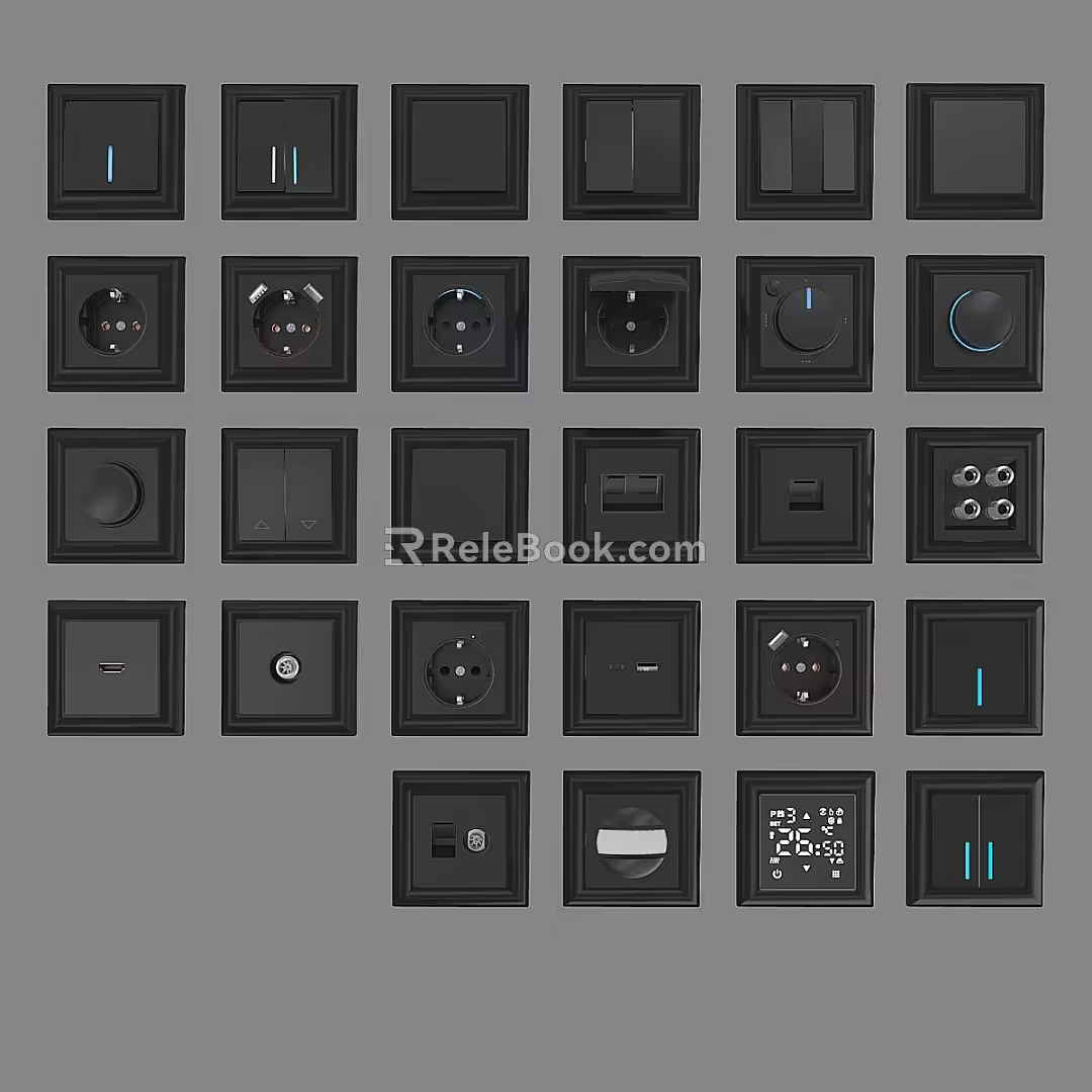 Switch socket intelligent panel 3d model