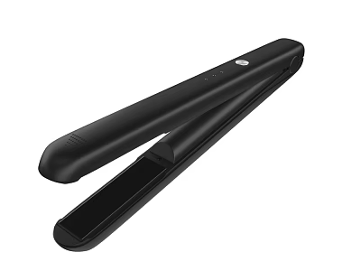 Black Hair Straightener With Sleek Modern Design And Smooth Ceramic Plates 3d model