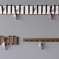 Modern Home Wall Key Hooks With Wooden And White Strip Designs For Keys