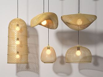 Japanese-style chandelier 3d model