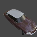 Vintage Burgundy Classic Sedan With White Roof And Sleek Exterior Design