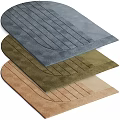 Stylish Shaped Rugs In Gray Green Brown Colors With Striped Design For Home Decor