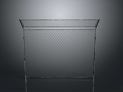Sturdy Metal Wire Mesh Frame With Rectangular Structure Isolated On Dark Background 3d model