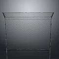 Sturdy Metal Wire Mesh Frame With Rectangular Structure Isolated On Dark Background