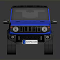 Blue Compact Off Road Vehicle With Black Hardtop And Rugged Wheels