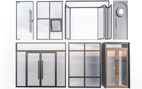 Modern Glass Door Shop Glass Door and Window Floor Glass Window Glass Door 3d model