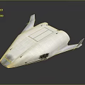 Sleek White Space Exploration Aerospace Craft With Wing Structure Yellow Lines And Black Spot