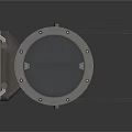 Industrial Metal Pipe Equipment With Flange Connections And Square Grille Frame