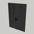 Modern Gray Double Doors Design With Sleek Panel Structure And Handle Details 3d model