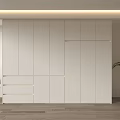 Cream-style handle-free wardrobe 3d model