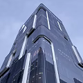 Modern High Rise Office Building With Glass Curtain Wall Exterior Design