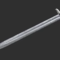 Ancient Medieval Sword With Engraved Blade And Brown Wrapped Hilt