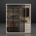Modern Wardrobe Design With Slatted Sliding Doors Hanging Clothes And Storage Drawers